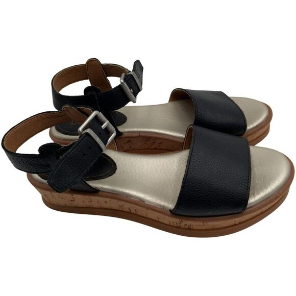Lucca Lane Kameron Sandals Open Toe Ankle Strap Black Leather Women's Size US 7M - Picture 3 of 11